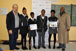 Handing over of the equipment to the Principal Mr Simayne
