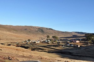 Access to the school was across the deep donga